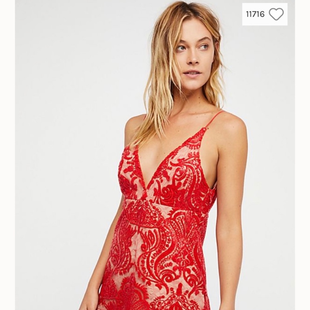 Free People Mini Dress, Night Shimmers Mini Red